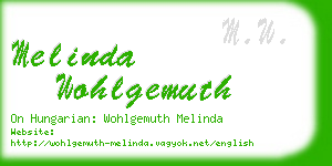 melinda wohlgemuth business card